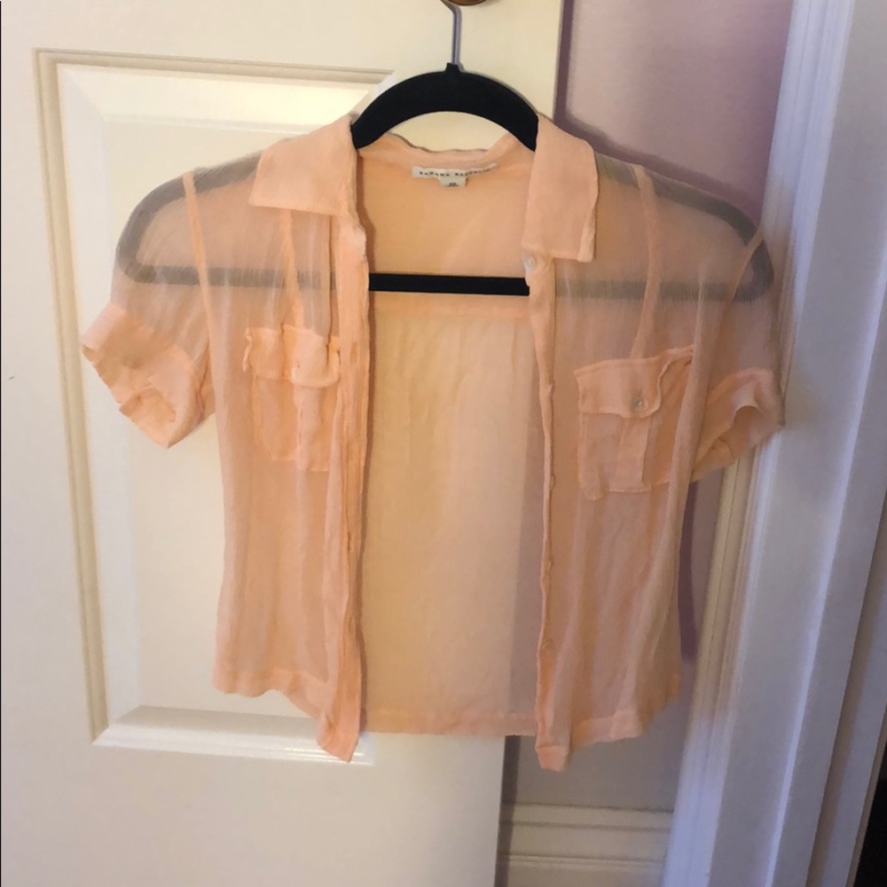 Orange banana republic button down cover up